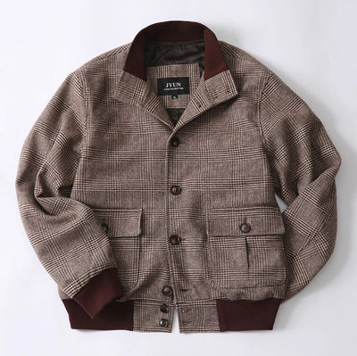 Abrigo Tweed Cuello Mao Monopecho Slim Fit Lujo Retro - Image 10