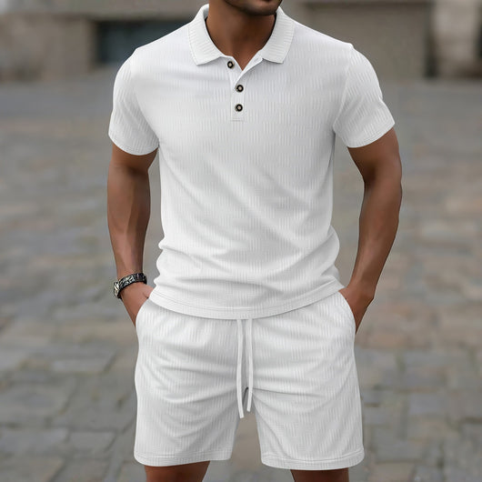 Saco Casual de Manga Corta con Textura Jacquard para Hombre - Image 10