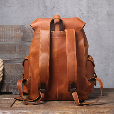 Mochila de Cuero Genuino Estilo Retro con Gran Capacidad para Hombre - Image 6