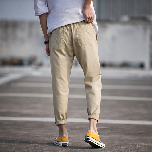 Pantalones Capri Casual de Algodón para Hombre en Colores Sólidos - Image 8