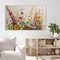 Cuadro Óleo Abstracto Flores Silvestres - Pintura Artesanal con Técnica de Espátula Dorada