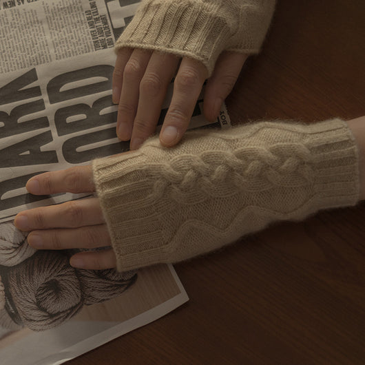 Guantes Mitón de Cachemira Retorcida para Otoño e Invierno - Image 4