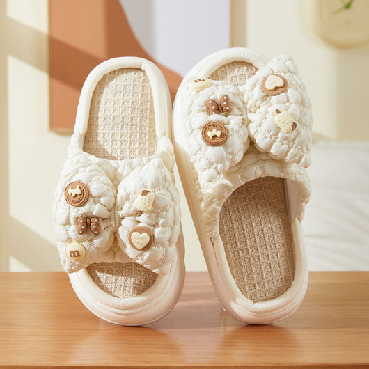 Pantuflas de Látex y Lino con Suela Gruesa para Mujer - Image 6