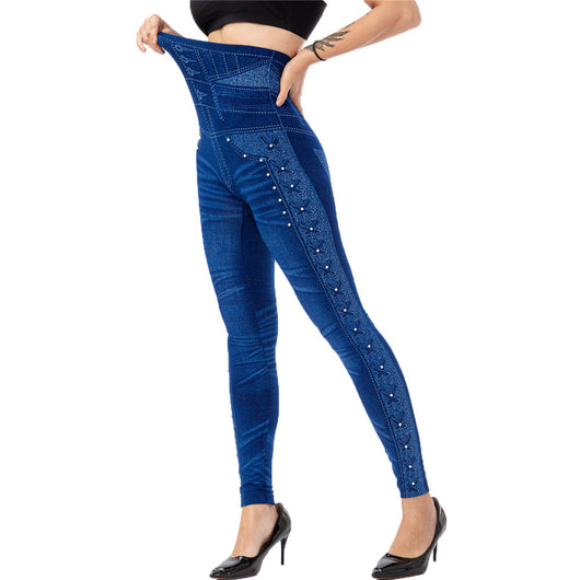 Pantalones Capri Ajustados de Cintura Alta con Detalles Brillantes - Image 16