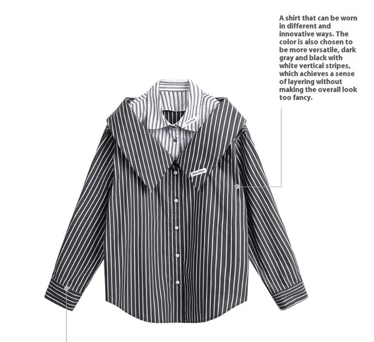 Blusa Rayada Vertical Desmontable para Mujer - Image 7