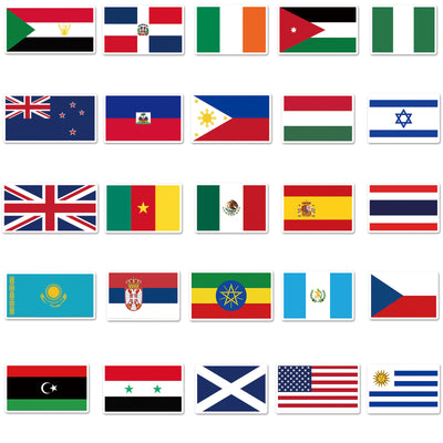 105 waterproof flag graffiti stickers, featuring various national flags like Turkey, Brazil, Canada, and USA. - Image 3