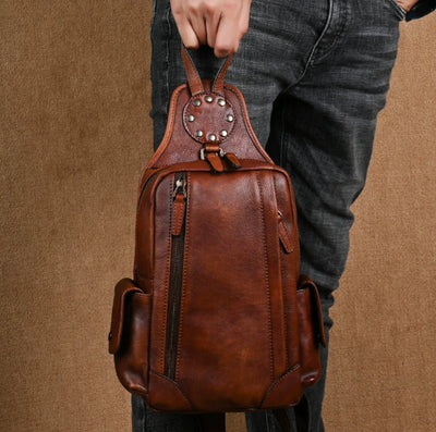 Bolsa Crossbody de Cuero Genuino para Hombre - Estilo Vintage - Image 3