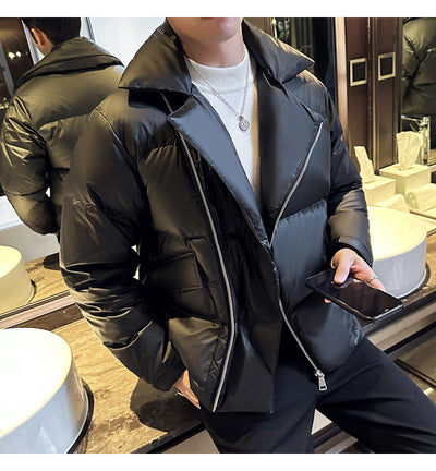 Chaqueta Acolchada de Plumas para Hombre con Cuello Clásico - Image 25