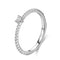 Anillo de Plata Esterlina S925 con Diamante Simulado en Forma de Corazón