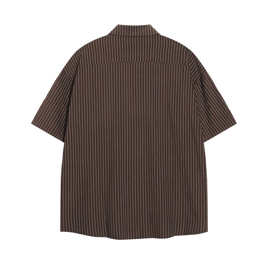 Camisa de Manga Corta con Rayas Verticales para Hombre - Image 11