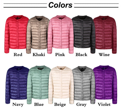 Chaqueta Acolchada Ligera Sin Cuello para Mujer - Abrigo Corto Versátil - Image 18