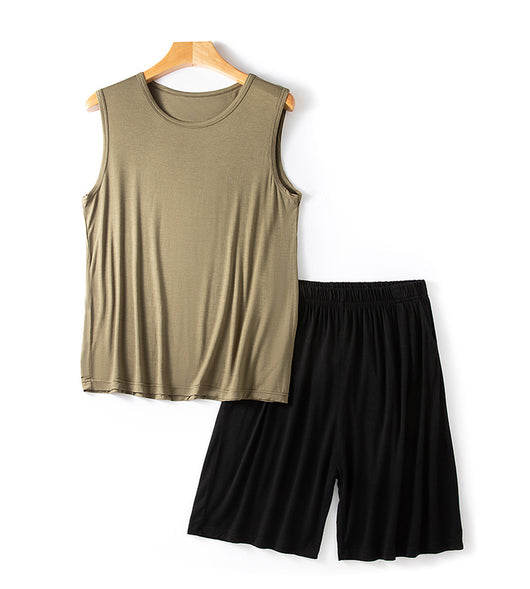 Shorts Chaleco Modal Hombre Verano Suelto Talla Grande sin Mangas - Image 21
