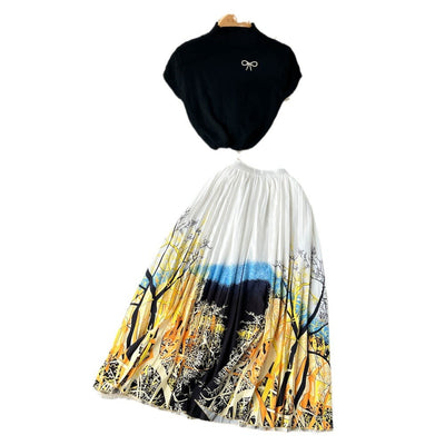 Conjunto de Dos Piezas: Blusa Plisada sin Mangas y Falda Diseño Exclusivo para Mujer - Image 4
