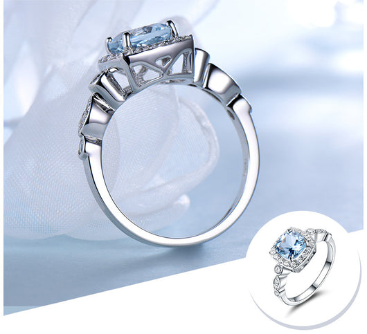 Conjunto de Collar de Plata 925 con Topacio Azul Cielo - 4 Piezas - Image 16