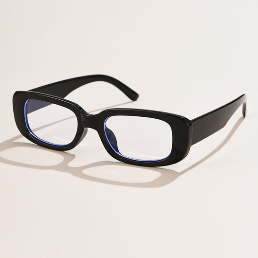 Rectangular tortoiseshell sunglasses with a small frame and dark gray lenses, angled on a white background. - Image 22