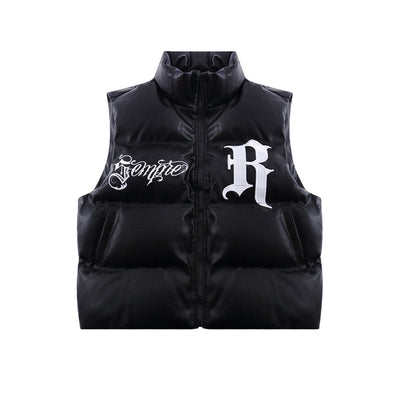 Chaleco de Algodón PU con Letras Bordadas para Hombre - Image 7