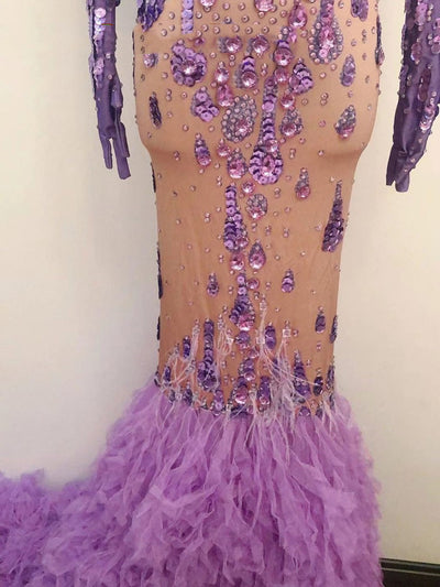 Vestido Brillante sin Mangas con Detalles de Diamantes y Flecos - Image 2