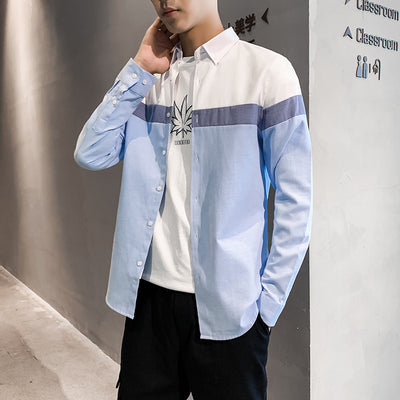 Camisa de Algodón con Bloques de Color para Hombre - Image 9