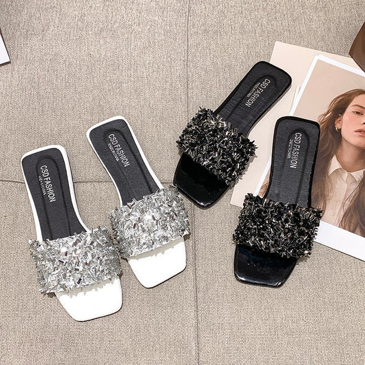 Sandalias de Playa Plus Size con Strass para Mujer - Image 5