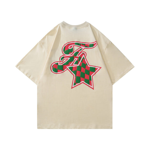 Camiseta Estampada Letras Manga Corta para Hombre Verano