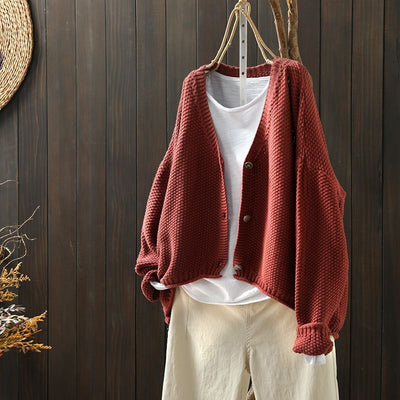 Cardigan de Punto V-Neck Casual Versátil para Otoño - Image 7