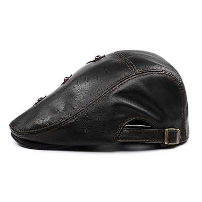 Boina de Cuero Genuino para Hombre - Estilo Clásico Coreano Otoño Invierno - Image 5
