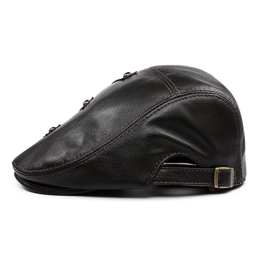 Boina de Cuero Genuino para Hombre - Estilo Clásico Coreano Otoño Invierno - Image 5