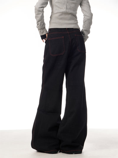 Pantalón de Trabajo Bicolor Negro y Rojo con Bolsillos - Image 11
