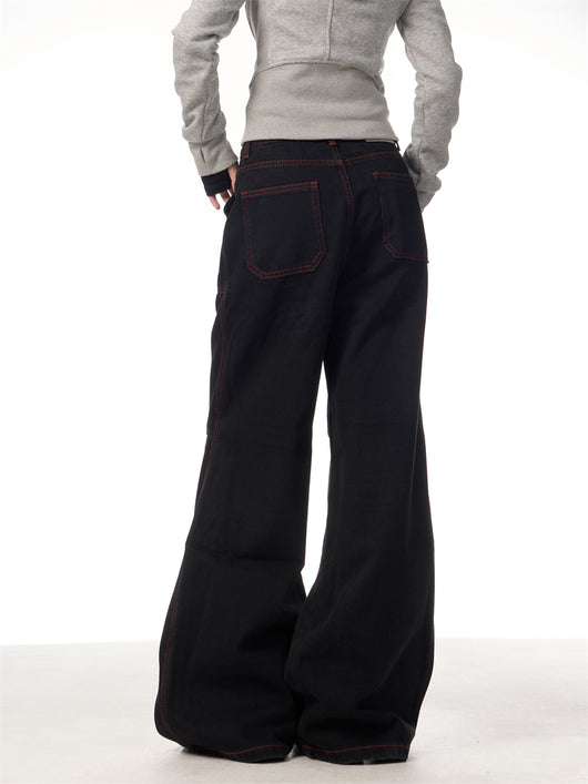 Pantalón de Trabajo Bicolor Negro y Rojo con Bolsillos - Image 11