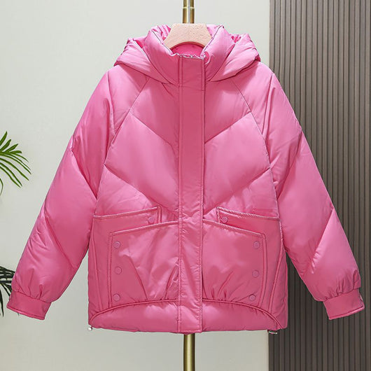 Chaqueta Acolchada Suelta con Capucha - Estilo Bread Cotton - Image 15