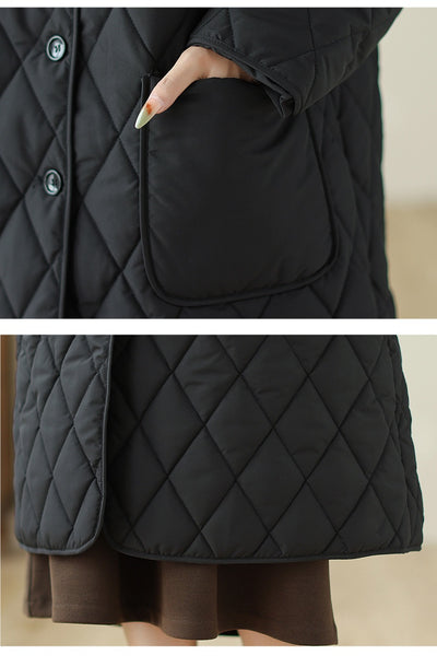 Chaqueta Acolchada Negra Ajustada para Mujer - Algodón Térmico - Image 8