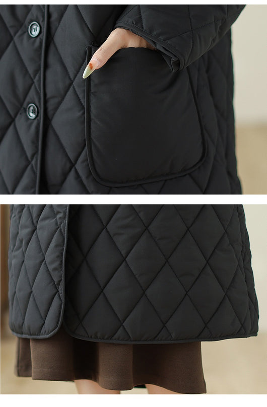 Chaqueta Acolchada Negra Ajustada para Mujer - Algodón Térmico - Image 8