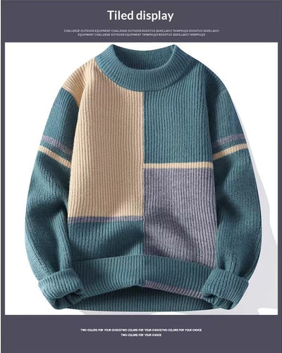 Suéter Base Layer Holgado de Bloques de Color - Calidez Effortless - Image 16