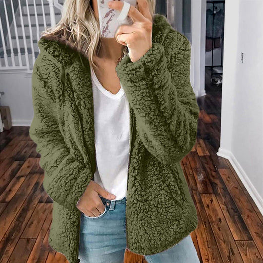 Chaqueta de Lana Casual con Capucha para Mujer - Image 16