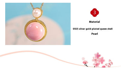 Aretes de Plata S925 con Concha Rosa y Diseño Geométrico Minimalista - Image 9