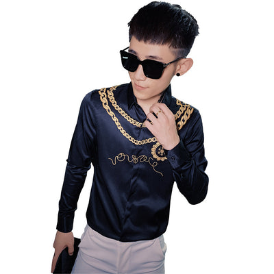 Camisa Slim Fit Estampada de Manga Larga para Niño - Image 7