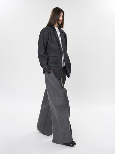 Blazer Casual de Solapa Ancha con Rayas - Silueta Esbelta y Temperamento Refinado - Image 17