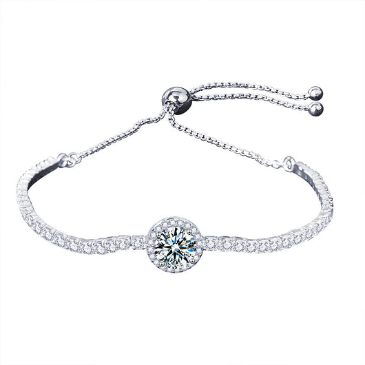 Pulsera Plateada para Mujer con Circonitas Brillantes Estilo Estrellado - Image 4