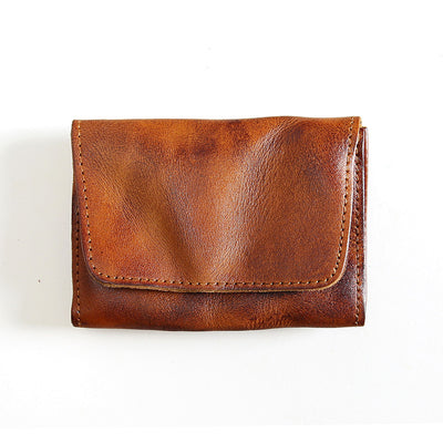 Billetera Corta de Cuero Vacuno Estilo Retro para Hombre - Image 8