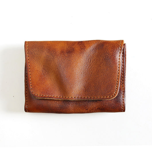 Billetera Corta de Cuero Vacuno Estilo Retro para Hombre - Image 8