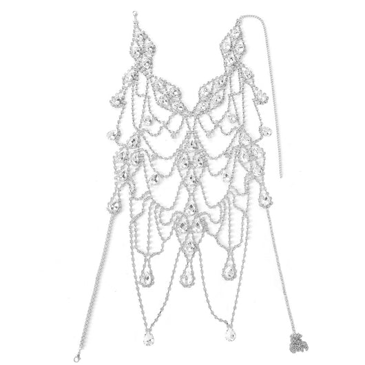 Cadena de Cuerpo Multicapa con Cristales - Accesorio Elegante para Pecho - Image 5