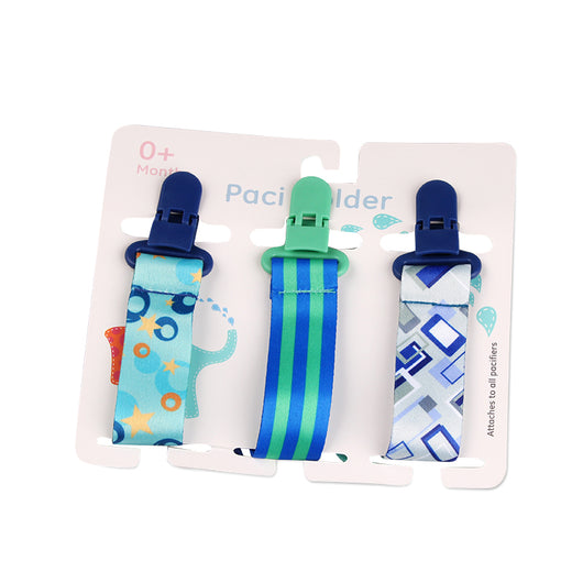 Set de Tres Chupetes Mordedores con Patrón de Dibujos Animados y Clip Antiséptico - Image 12