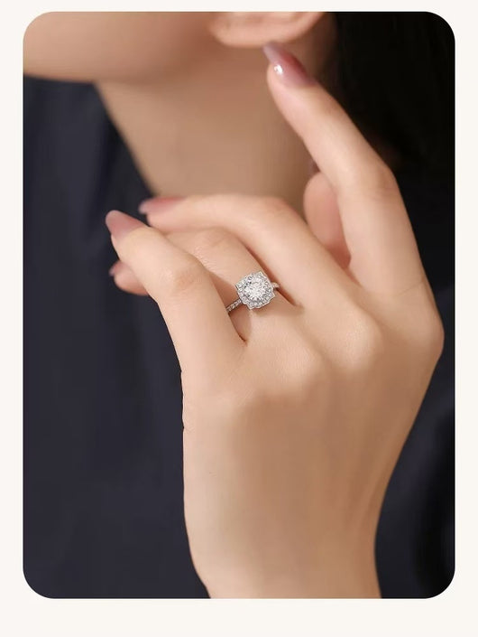 Anillo de Compromiso Clásico con Diamante de 1 Quilate Completamente Engastado - Image 8