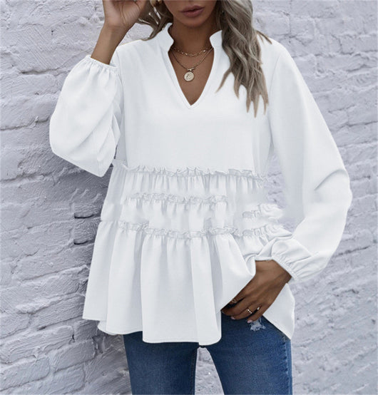 Blusa Cuello V con Volantes en Dobladillo - Image 10