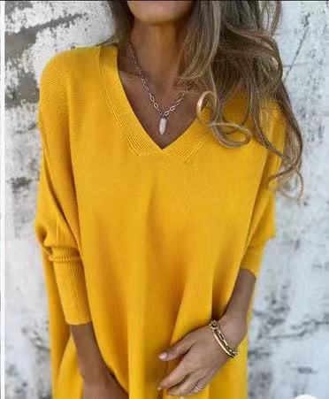 Blusa Larga Tejida Cuello V Suelta para Mujer - Image 17
