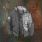 Jaqueta Moletom Masculina com Zíper e Estampa 3D Vintage
