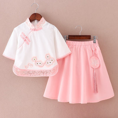 Falda de Verano Estilo Chino Antiguo para Niñas - Image 3