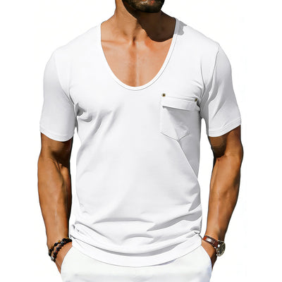 Playera Holgada Casual para Hombre con Cuello Amplio y Mangas Cortas - Image 6