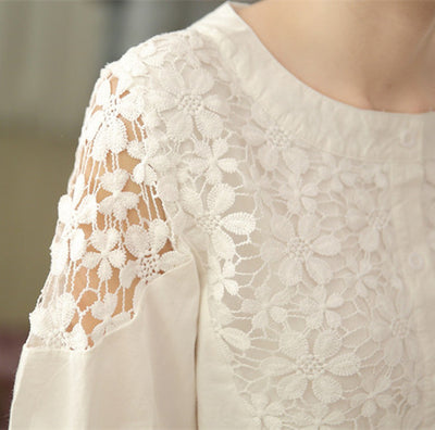Blusa Vestido Blanco de Encaje Delicado para Mujer - Image 2