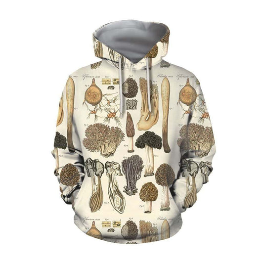 Sudadera Hoodie Suelta Estampada con Diseño de Hongos para Hombre - Image 3